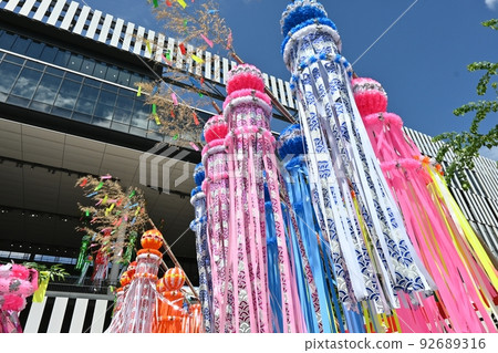 Tanabata decorations in front of Owari Ichinomiya Station 92689316