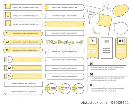 Simple and stylish headline frame design set Simple and stylish headline frame design set 92689431