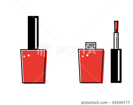 Simple manicure illustration_red 92690577