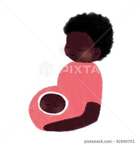 Cute illustration material of pregnant woman and baby in belly Cute illustration material of pregnant woman and baby in belly 92690701