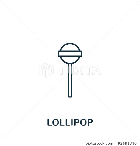 Lollipop icon. Monochrome simple Lollipop icon for templates, web design and infographics 92691386