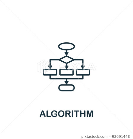 Algorithm icon. Monochrome simple Artificial Intelligence icon for templates, web design and infographics Algorithm icon. Monochrome simple Artificial Intelligence icon for templates, web design and infographics 92691448
