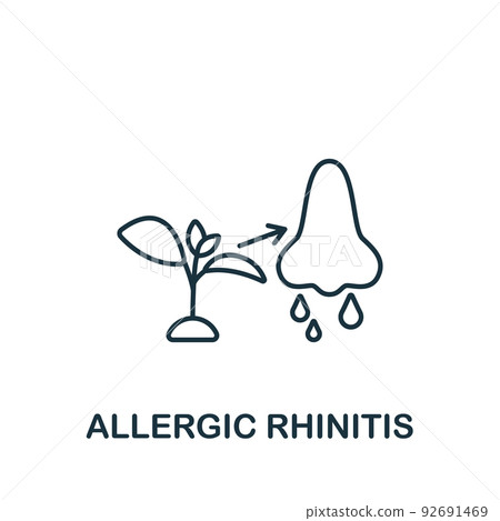Allergic Rhinitis icon. Monochrome simple Allergy icon for templates, web design and infographics 92691469