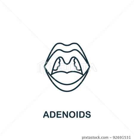 Adenoids icon. Monochrome simple Allergy icon... - Stock Illustration ...