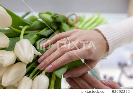 girl with a ring in a jewelry store girl with a ring in a jewelry store 92692233