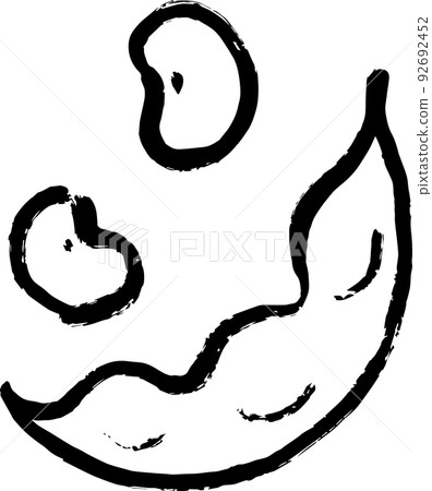 毛豆水墨畫風格矢量插圖集 92692452