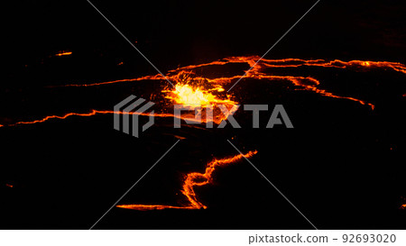 Erta Ale volcano crater, melting lava splash, Danakil depression Ethiopia 92693020
