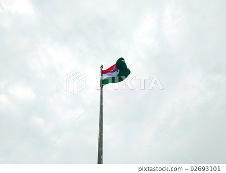 Waving Flag of India in Blue Sky 92693101