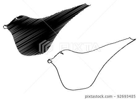 Anholt island (Kingdom of Denmark) map vector illustration, scribble sketch Anholt map Anholt island (Kingdom of Denmark) map vector illustration, scribble sketch Anholt map 92693485