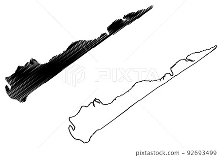Armona island (Portugal, Portuguese Republic) map vector illustration, scribble sketch Ilha da Armona map Armona island (Portugal, Portuguese Republic) map vector illustration, scribble sketch Ilha da Armona map 92693499