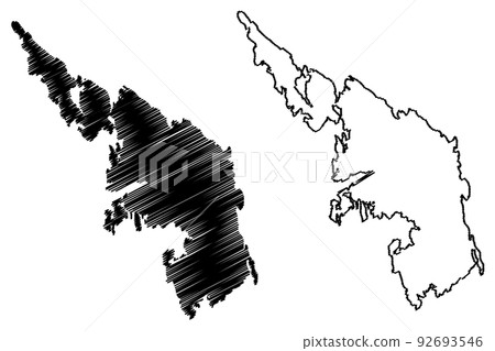 Askoy island (Kingdom of Norway) map vector illustration, scribble sketch Askoy map 92693546