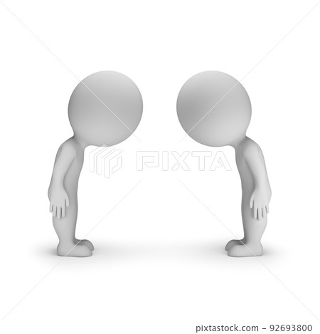 3d small people - bow to each other 3d small people - bow to each other 92693800