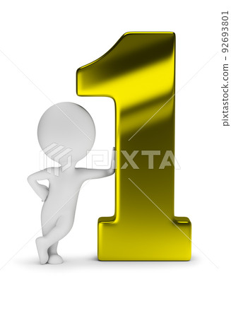 3d small people - number is one 3d small people - number is one 92693801