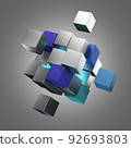 abstract cubes on a gray background 92693803