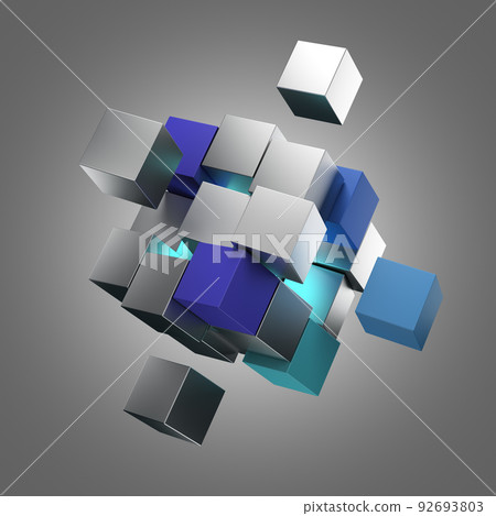 abstract cubes on a gray background 92693803