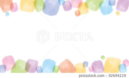 水彩般的彩色背景框裝飾（上下） 92694229