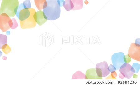 Watercolor-like colorful background frame decoration (diagonal) 92694230