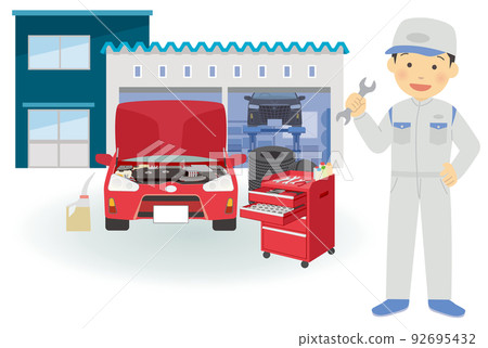 在維修廠工作的男性員工 92695432