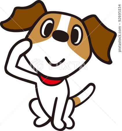 Jack Russell Terrier dog salute pose 92695834