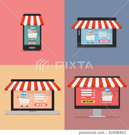 Online shopping medicine concept 92696803