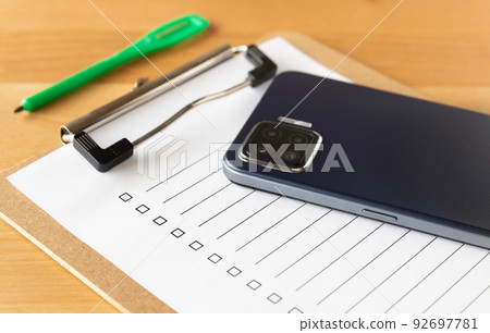 Check sheet and smartphone questionnaire 92697781
