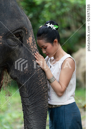 Portrait of Thai Woman In Traditional Costume Portrait of Thai Woman In Traditional Costume 92697886