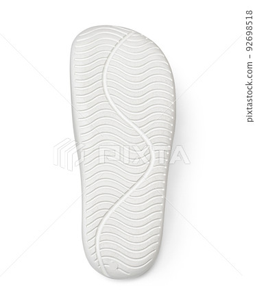 White sole of shoes. Bottom of sneakers on a white 92698518