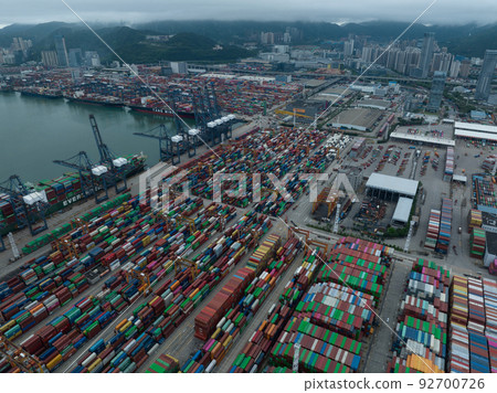 Aerial view of Yantian port in shenzhen city, China 92700726