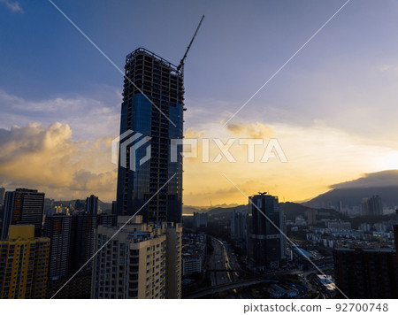 Aerial view of landscape in downtown of shenzhen city, China Aerial view of landscape in downtown of shenzhen city, China 92700748