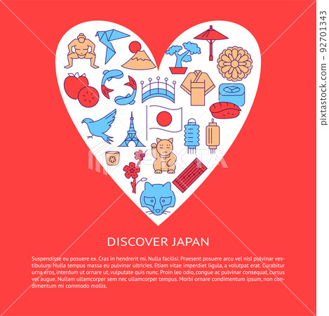 Discover Japan banner in line style Discover Japan banner in line style 92701343