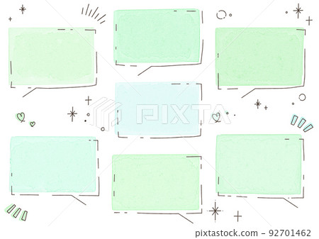 Watercolor square speech bubble green version Watercolor square speech bubble green version 92701462
