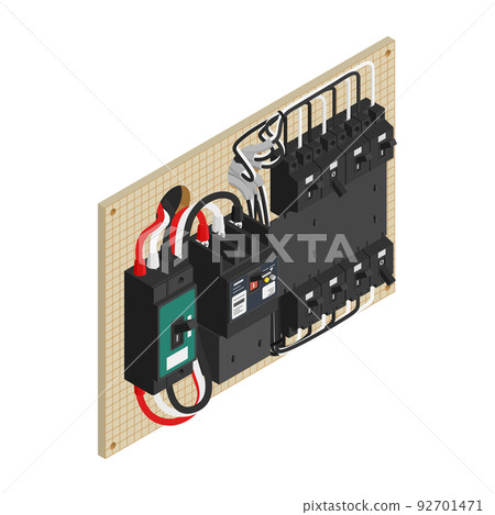 Old bare switchboard isometric 92701471