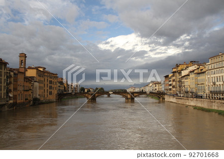 Italy Santa Trinita Bridge and the streets of Florence Italy Santa Trinita Bridge and the streets of Florence 92701668