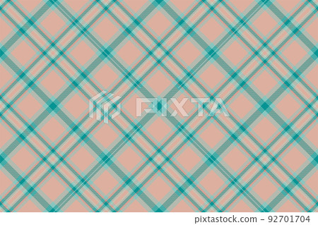 Tartan plaid background, diagonal check seamless pattern. Vector fabric texture for textile print, wrapping paper, gift card, wallpaper. 92701704