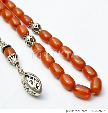 Orange and silver beads sequenced, short rosary, tespih tesbih Orange and silver beads sequenced, short rosary, tespih tesbih 92702634