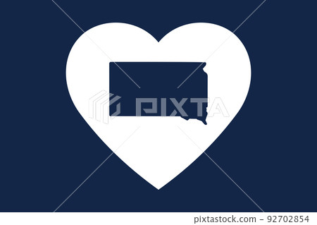 Patriotic heart symbol. US American state inside the heart shape. 92702854