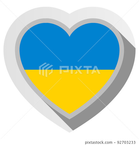 Flag of Ukraine, heart icon 92703233