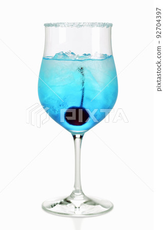 Blue Cosmopolitan cocktail with pina colada, blue curacao Blue Cosmopolitan cocktail with pina colada, blue curacao 92704397