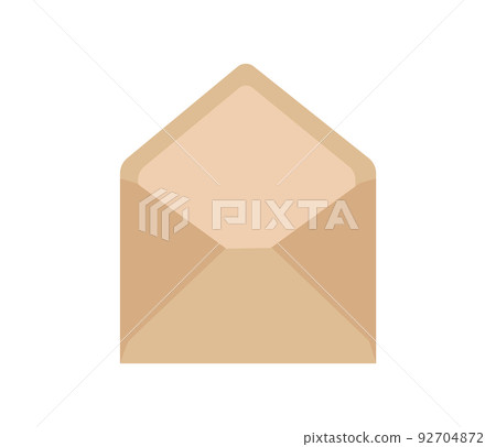Craft paper vector envelope isolated on white background. Realistic brown opened envelope mockup with place for text 92704872