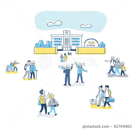 人們前往疏散中心的學校 92704902