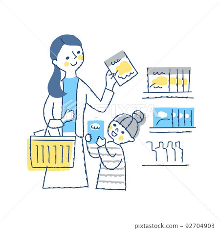 家長和孩子在超市購物 家長和孩子在超市購物 92704903