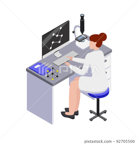 Scientists Computer Workplace Composition 92705500