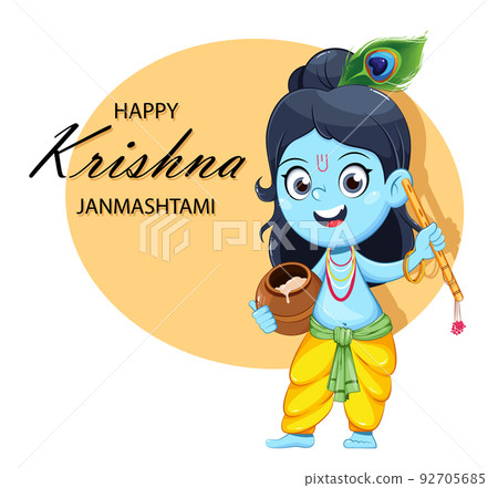 Happy Krishna Janmashtami greeting card 92705685
