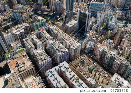 Top view of Hong Kong old town 92705858