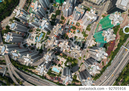 Top down view of Hong Kong residential district Top down view of Hong Kong residential district 92705916