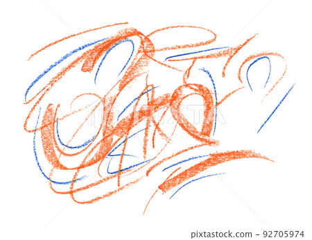Wavy and swirled chalk strokes hand drawn illustration Wavy and swirled chalk strokes hand drawn illustration 92705974