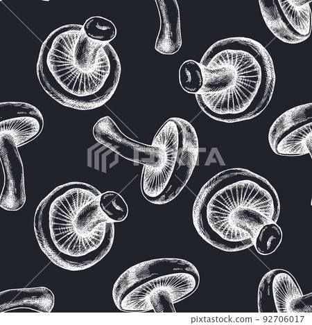 Seamless pattern with hand drawn chalk blewit 92706017