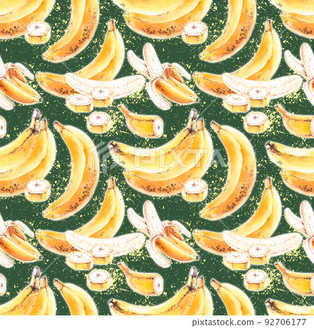Watercolor tropical banana pattern Watercolor tropical banana pattern 92706177