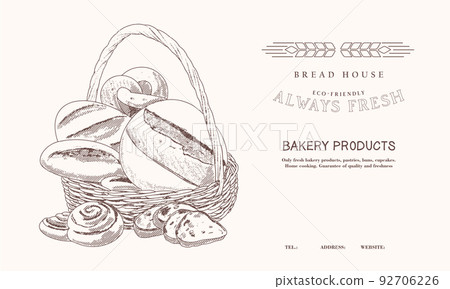 Basket with bakery products 92706226