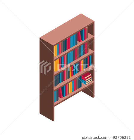 Isometric Book Cabinet Composition 92706231